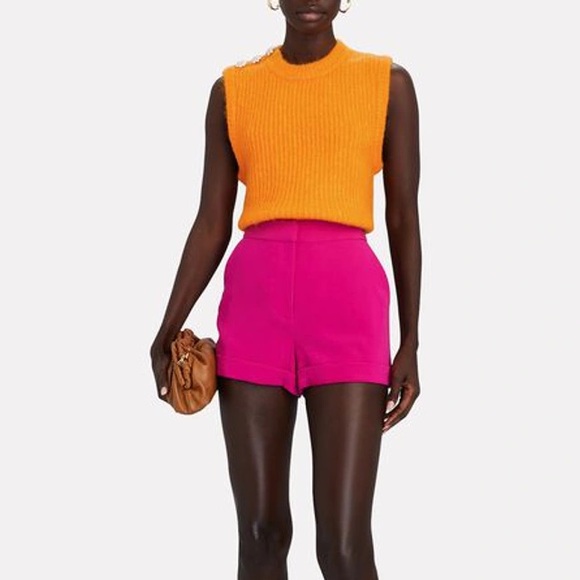 NWOT GANNI Crystal Embellished Orange Sweater Vest - Picture 2 of 5